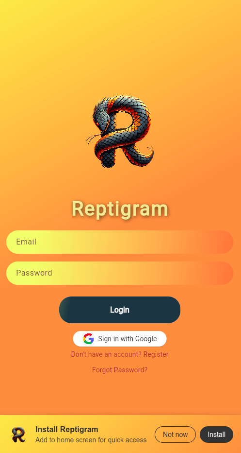 ReptiGram App Screen